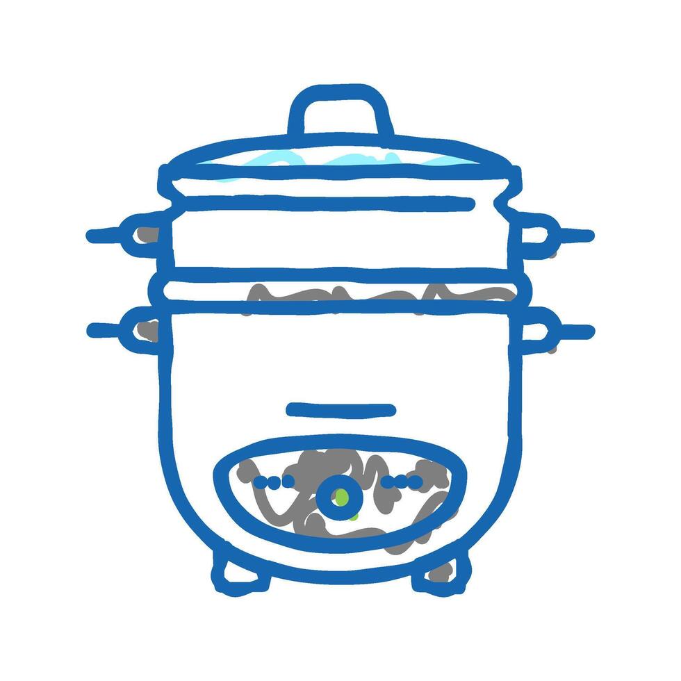 cooker rice device icon doodle illustration vector