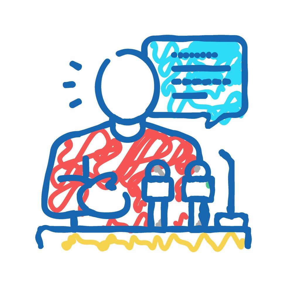 relaiter pr icon doodle illustration vector