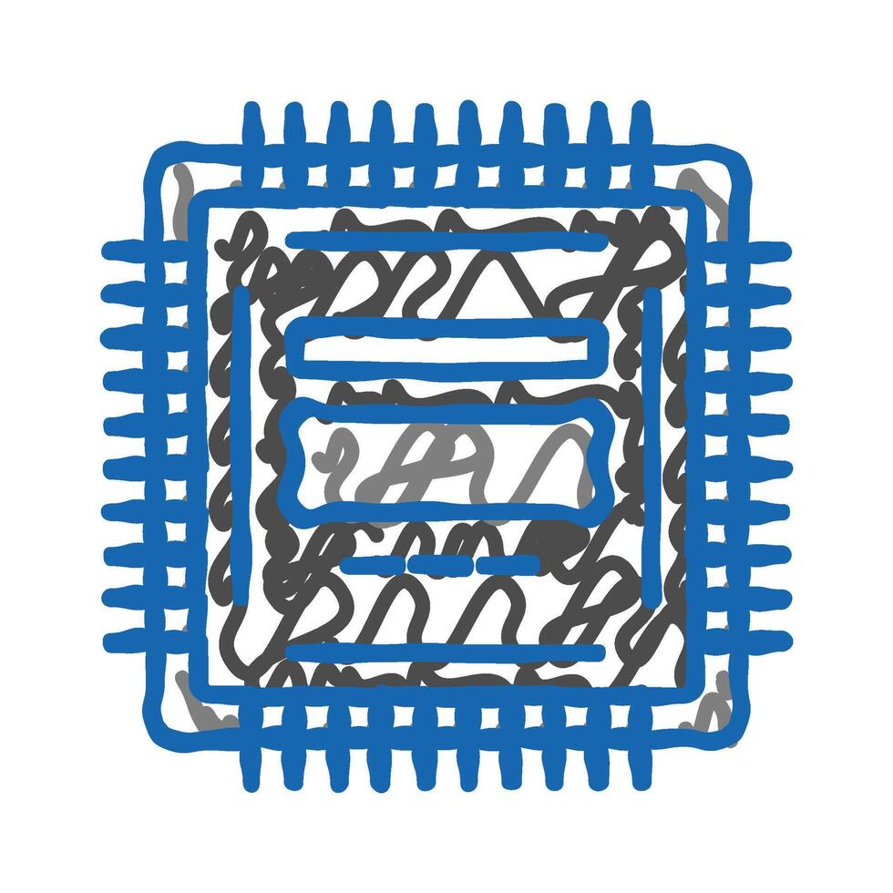 microcontroller electronic component icon doodle illustration vector