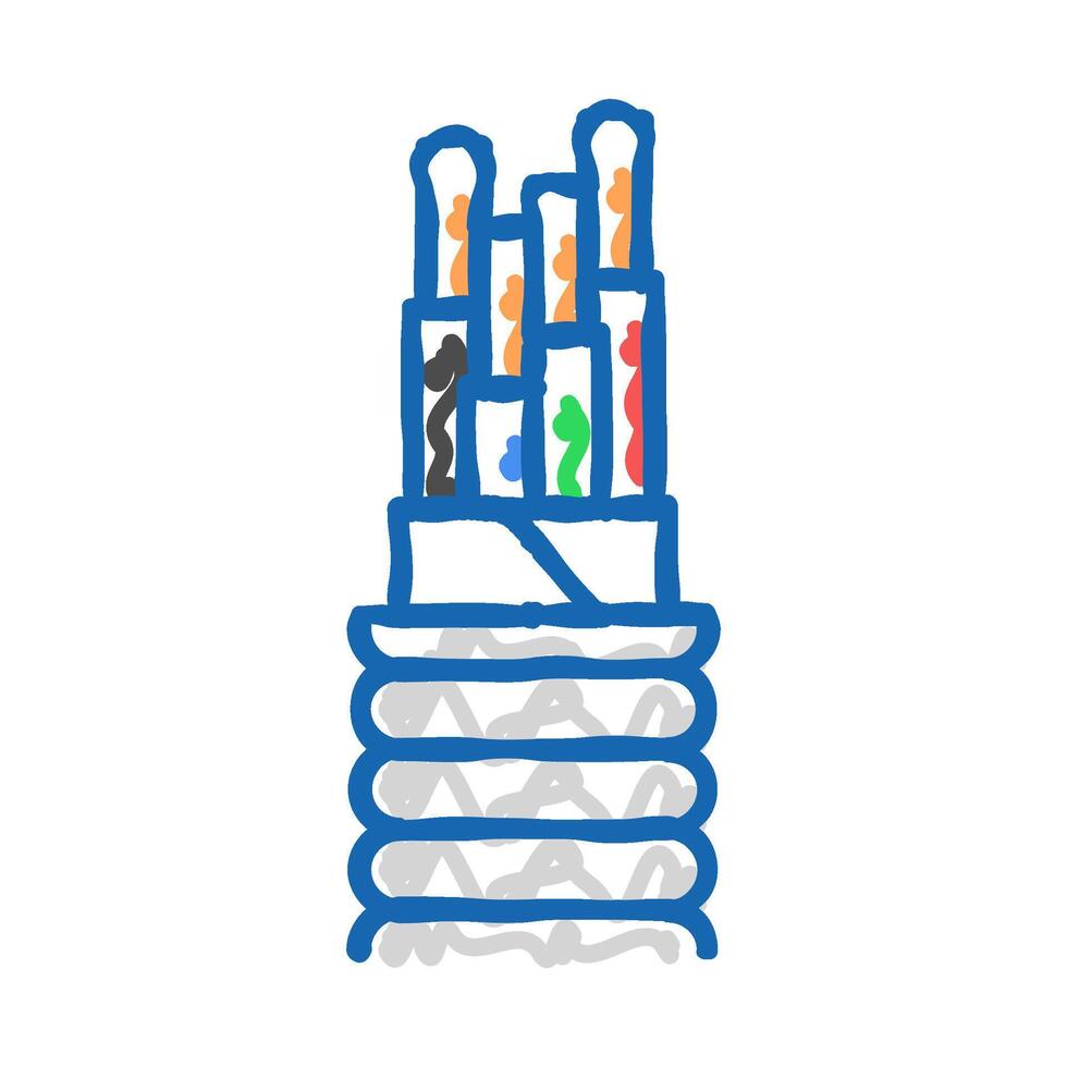 main feeder wire cable icon doodle illustration vector
