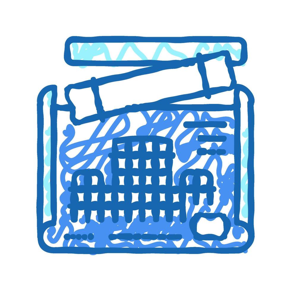 engineer project blueprint icon doodle illustration vector