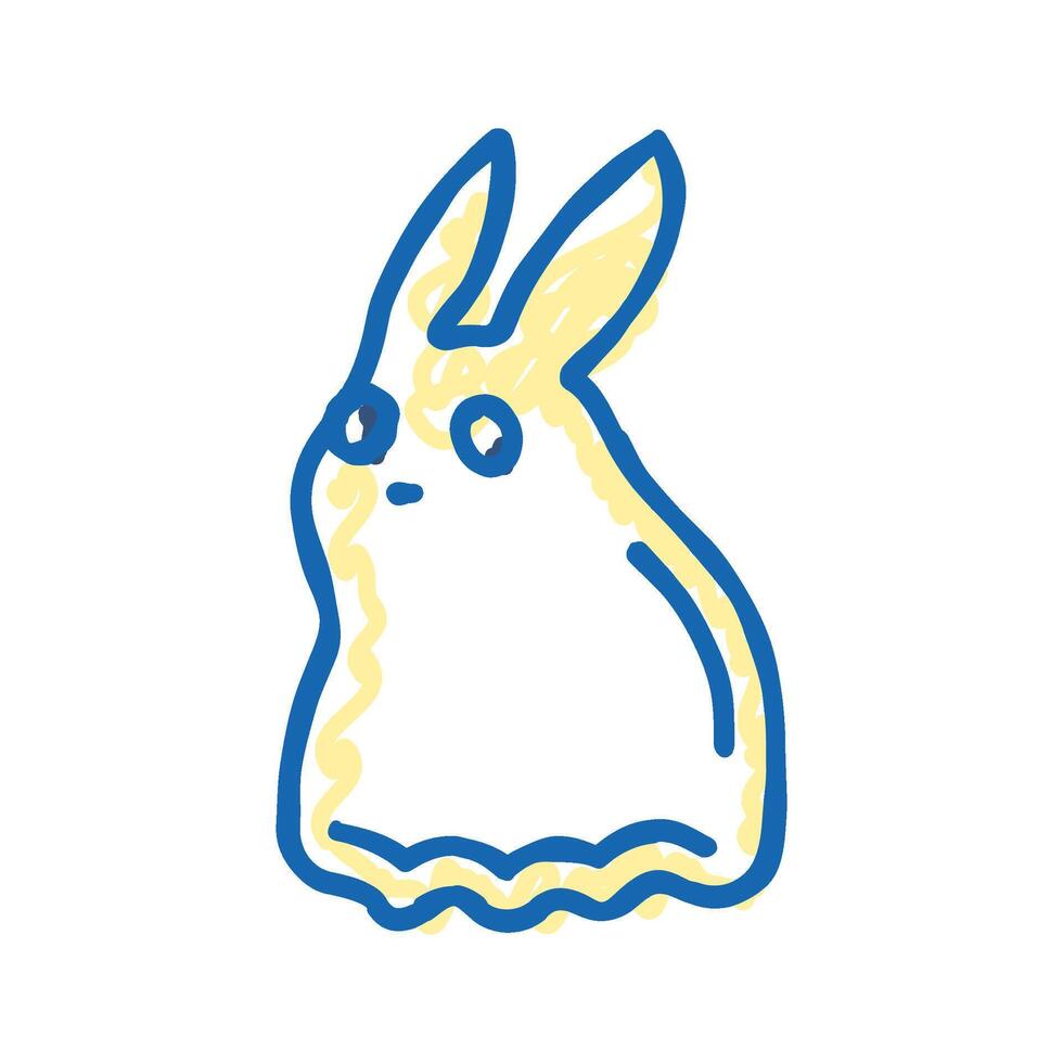 bunny ghost icon doodle illustration vector