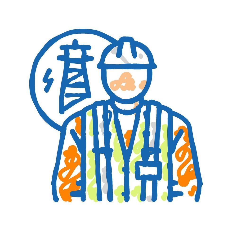 electrical engineer technology icon doodle illustration vector