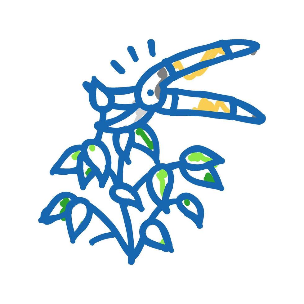 pruning urban gardening icon doodle illustration vector