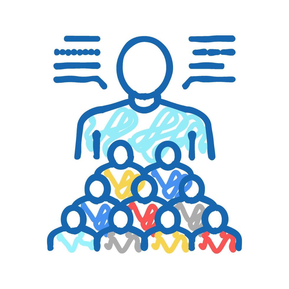 social expert icon doodle illustration vector