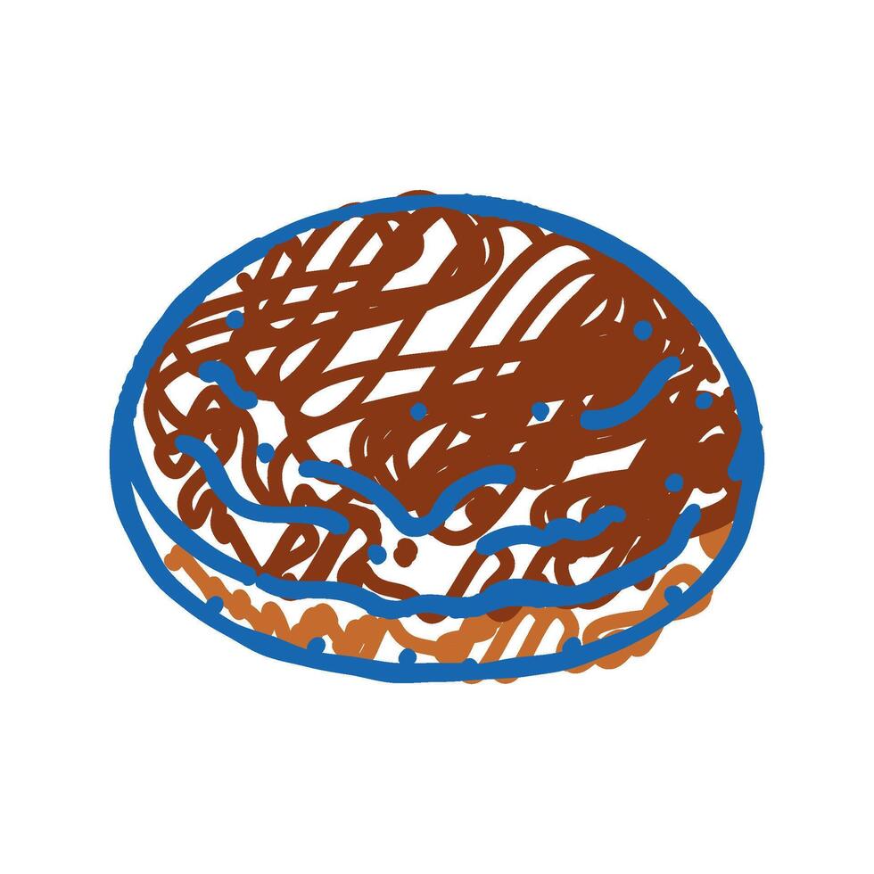 brioche bun food meal icon doodle illustration vector