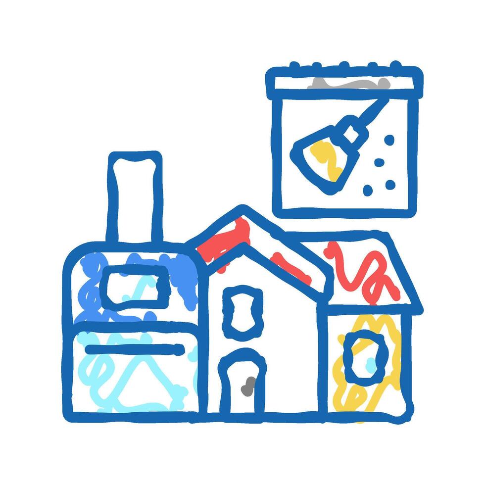 holiday rental cleaning icon doodle illustration vector