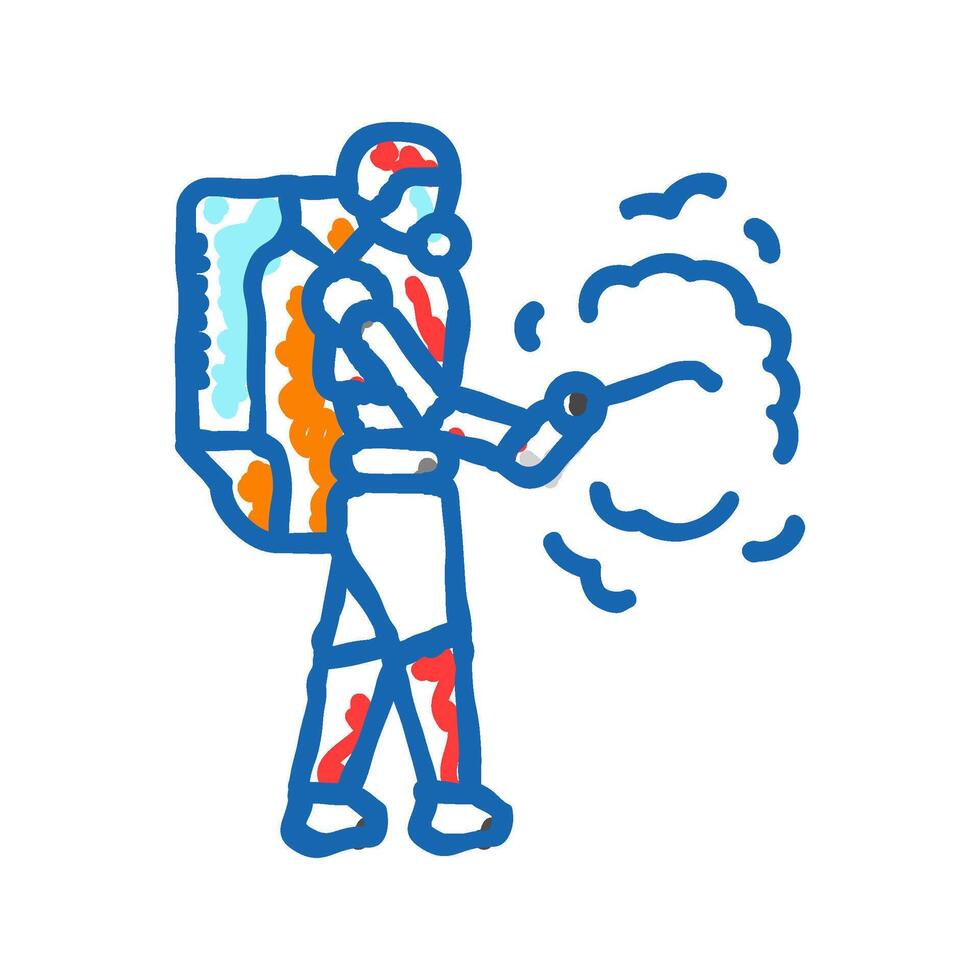 robotic sorting system robot harvests icon doodle illustration vector