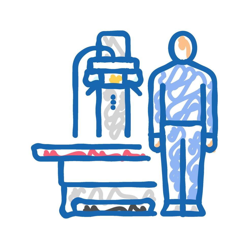 x ray technician equipment icon doodle illustration vector