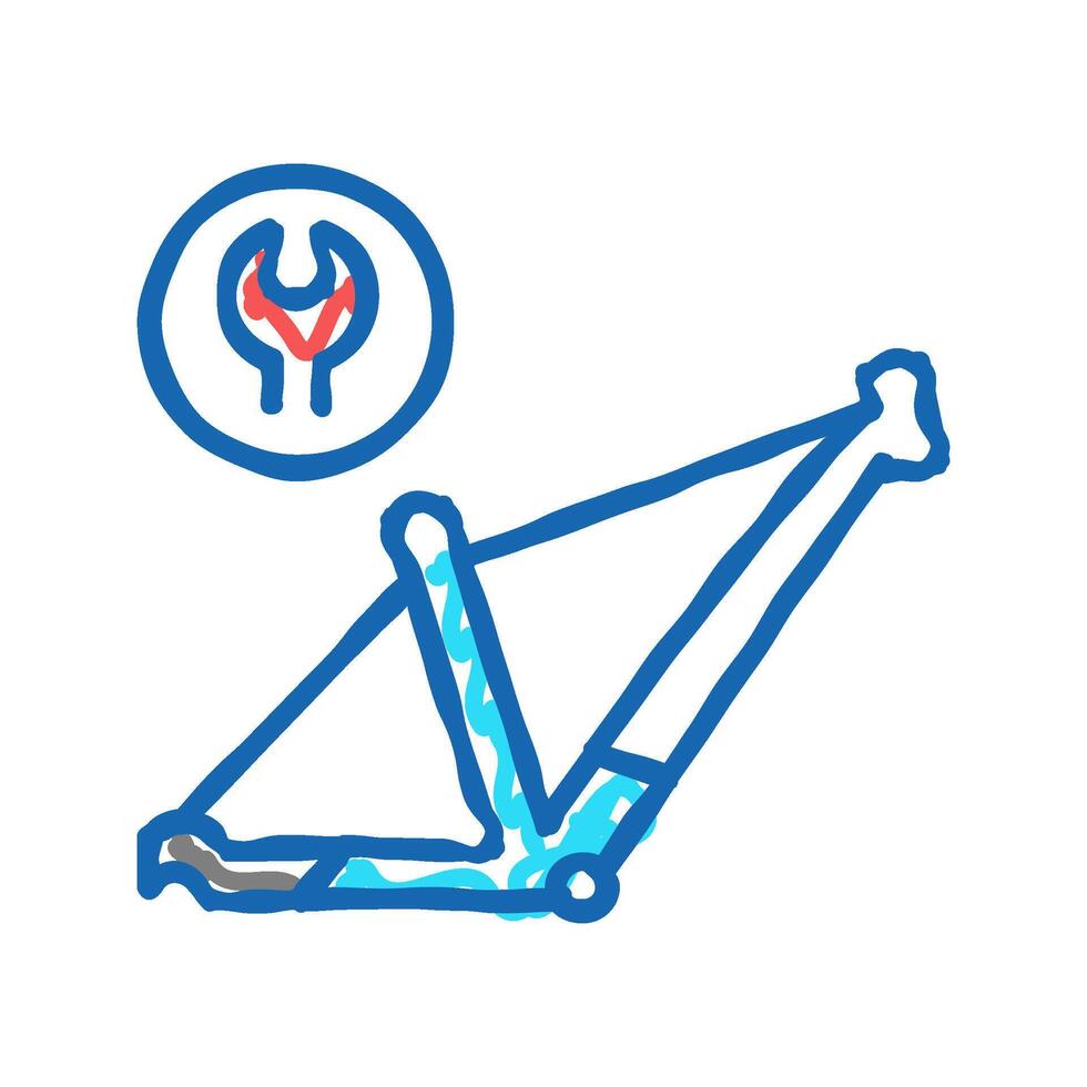 bicycle frame repair icon doodle illustration vector