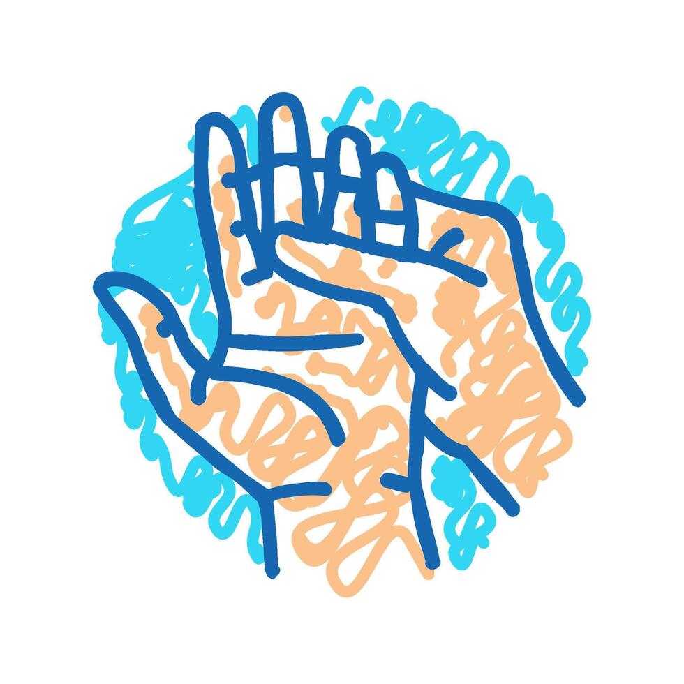 fingers massage therapy icon doodle illustration vector