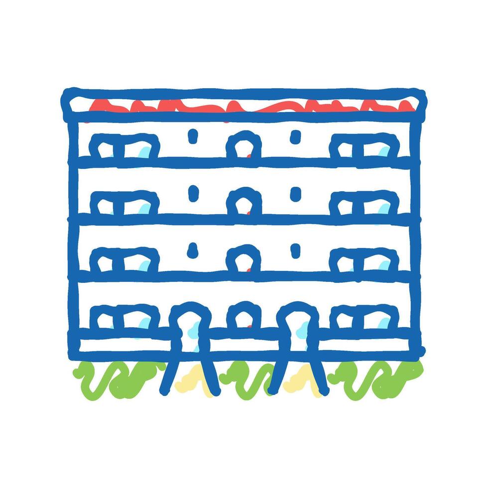 condominium house icon doodle illustration vector