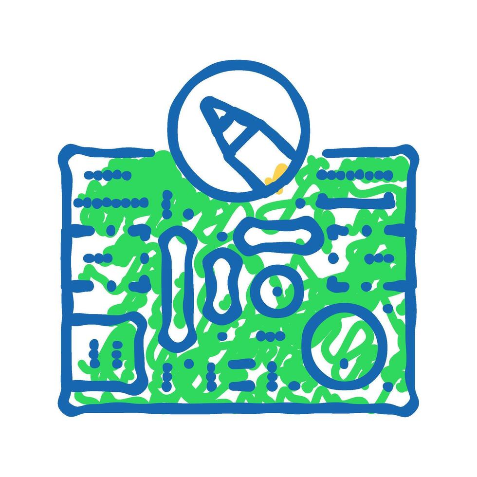 printed circuit design electronics icon doodle illustration vector