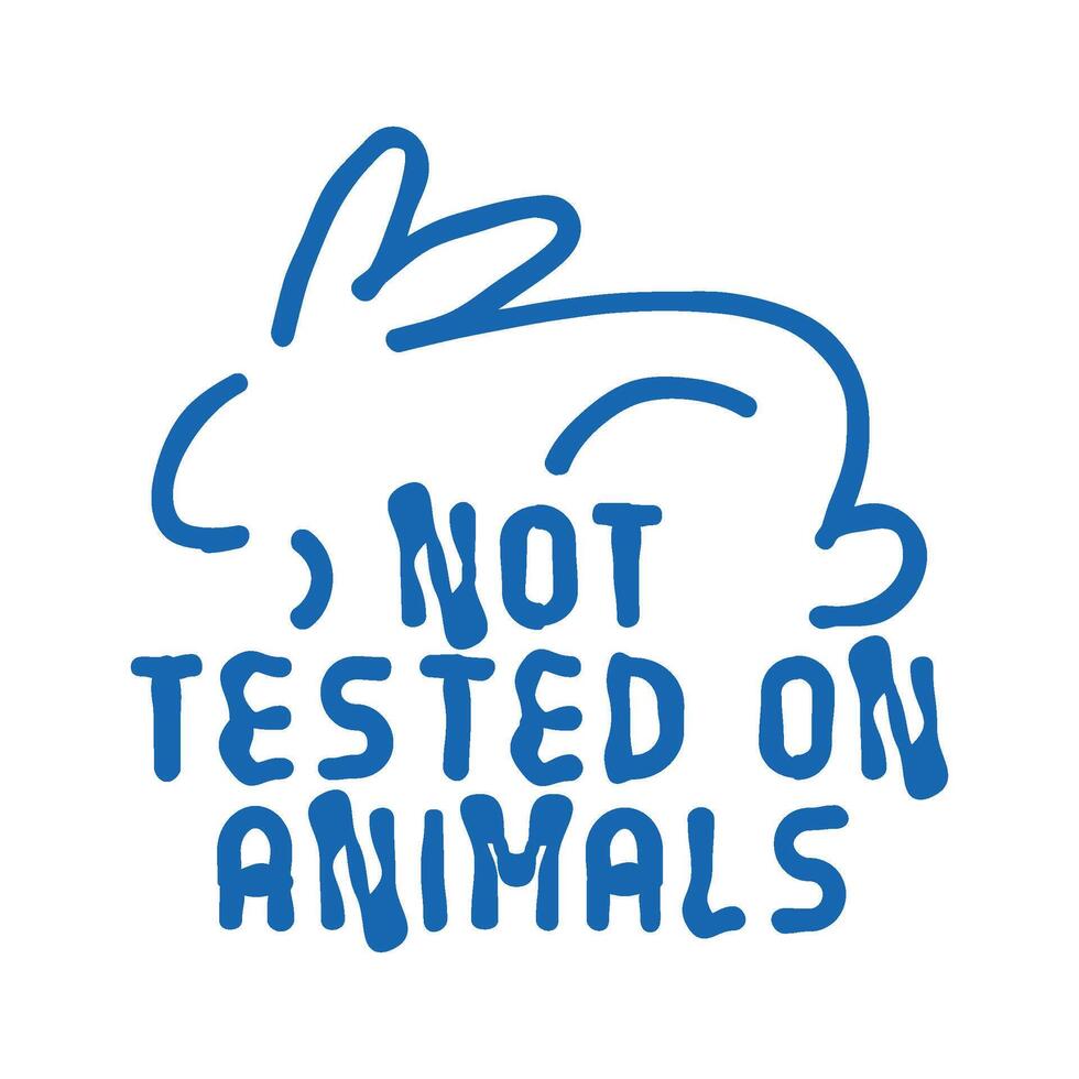 not tested on animals product label warning icon doodle illustration vector