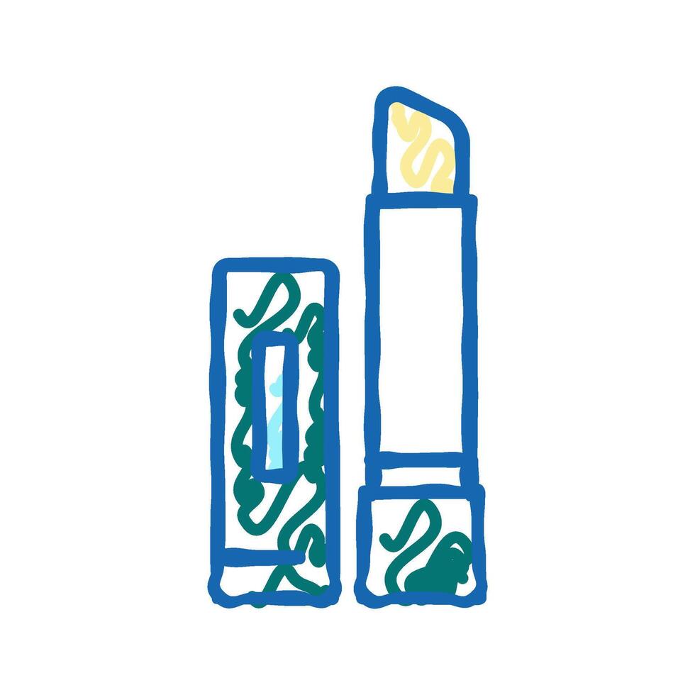 moisturizing lip balm stick, lipstick cosmetic icon doodle illustration vector