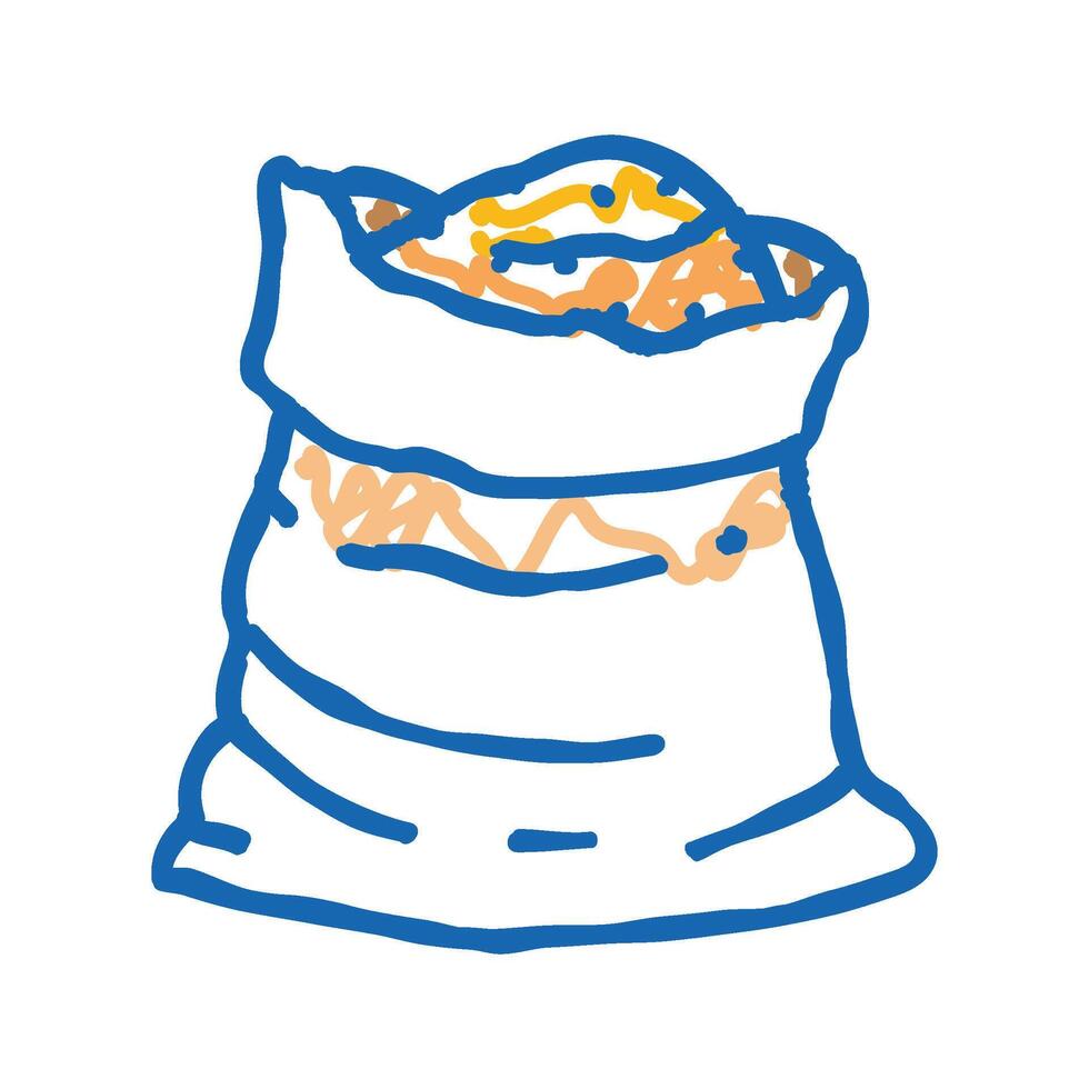grain canvas bag wheat icon doodle illustration vector