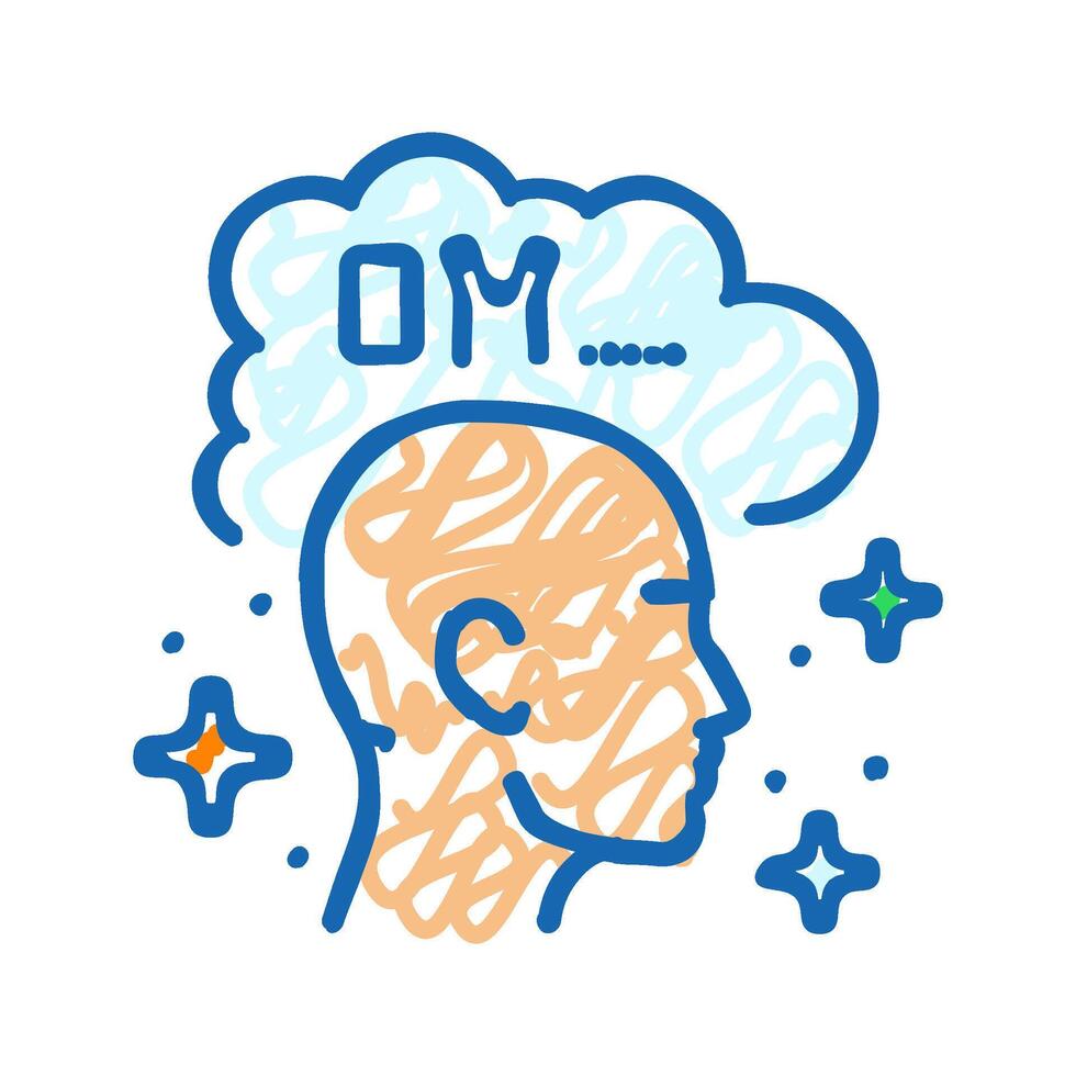 mantra meditation yoga icon doodle illustration vector