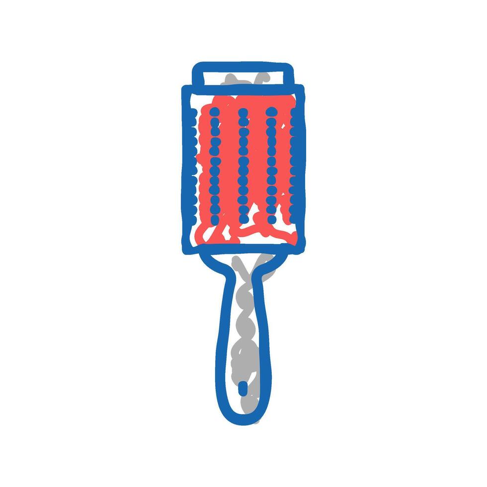 handle brush for housekeeping icon doodle illustration vector