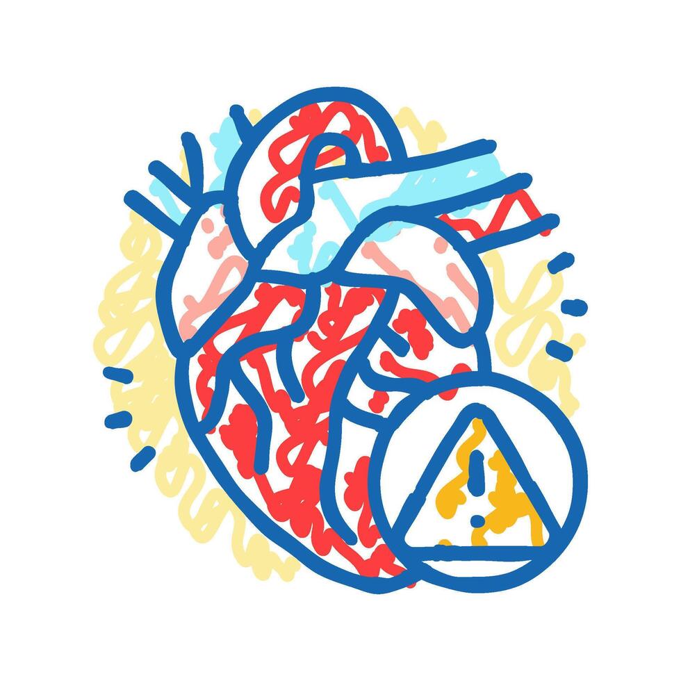 cardiovascular disease obesity overweight icon doodle illustration vector