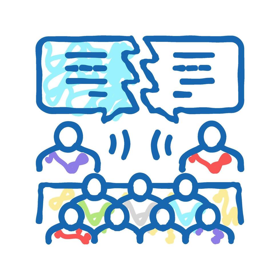 debate candidates icon doodle illustration vector