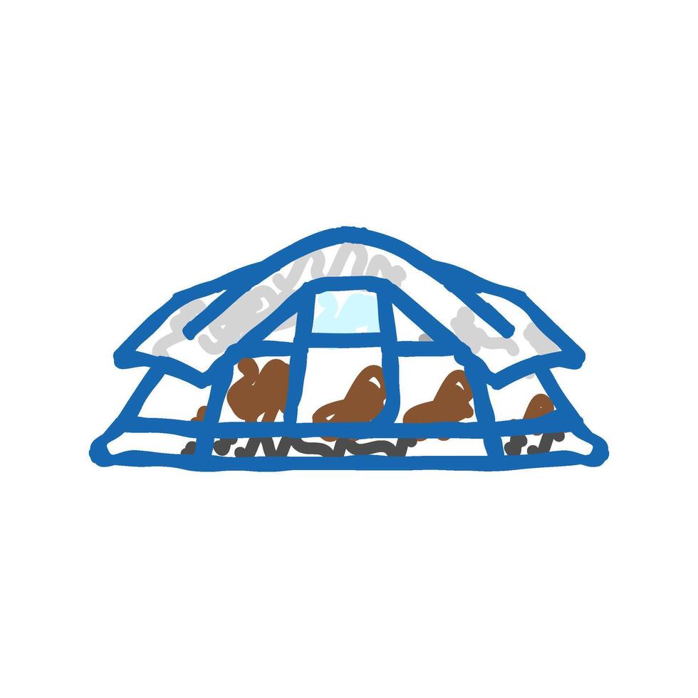 event tent vacation icon doodle illustration vector