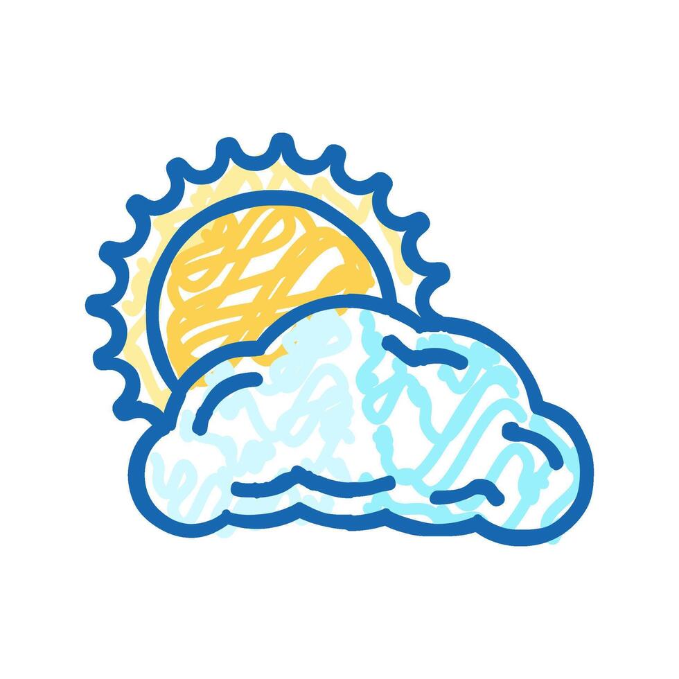 sun and clouds summer sunlight icon doodle illustration vector
