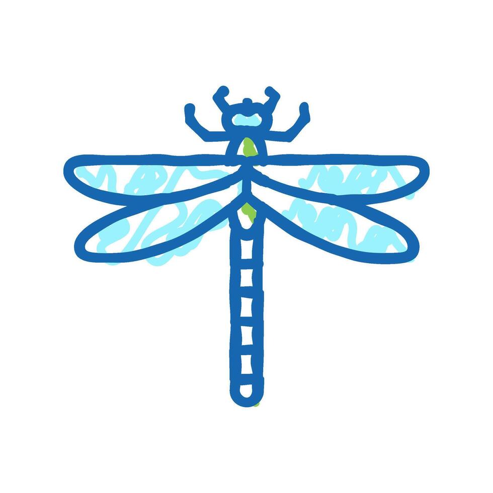 dragonfly insect icon doodle illustration vector