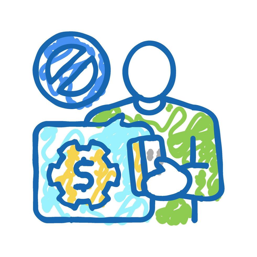 underbanked account icon doodle illustration vector