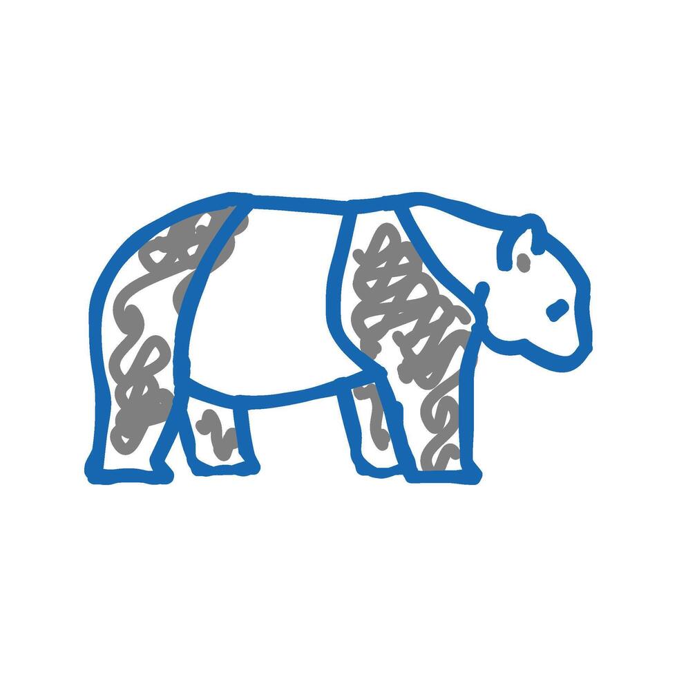 panda animal in zoo icon doodle illustration vector