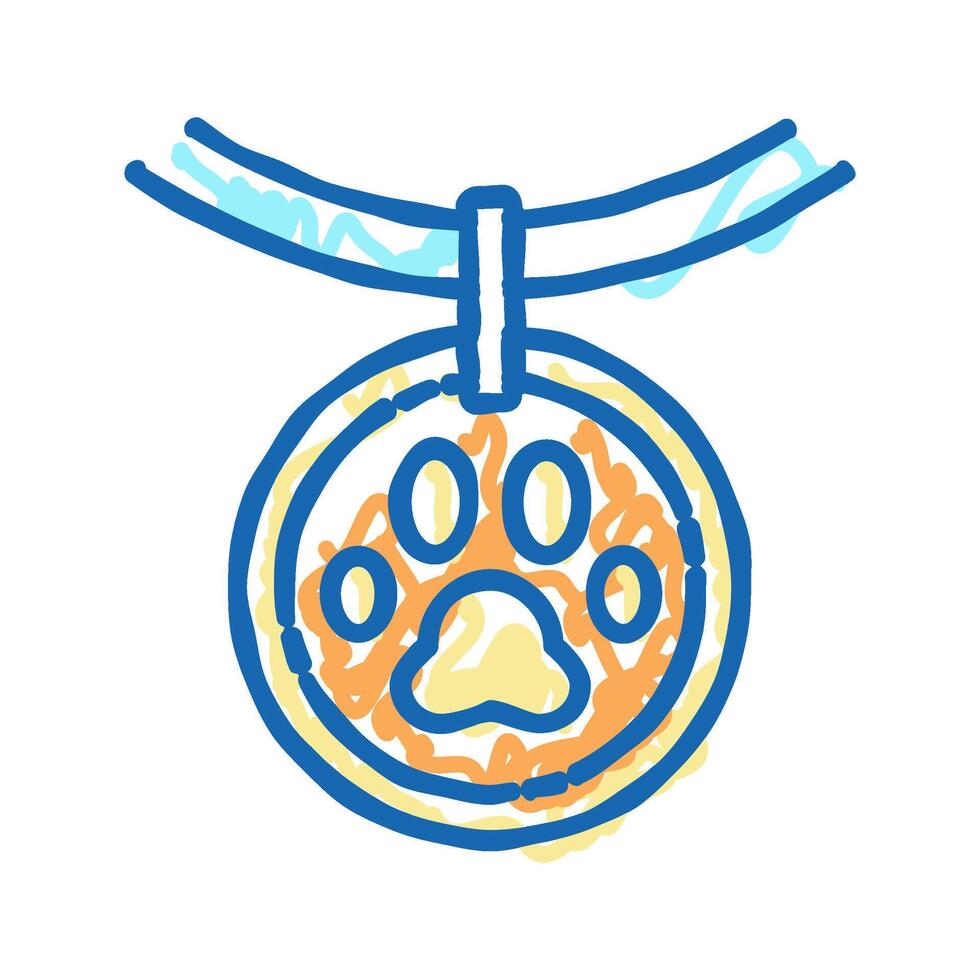medallion dead pet icon doodle illustration vector