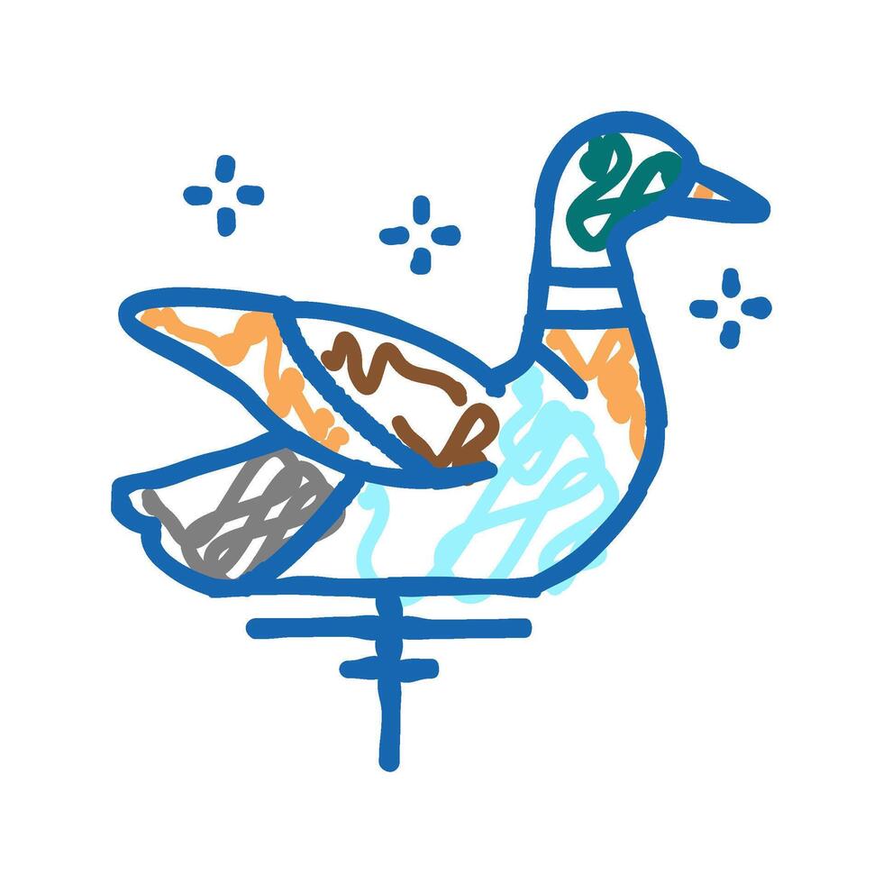 stuffed decoy for duck icon doodle illustration vector