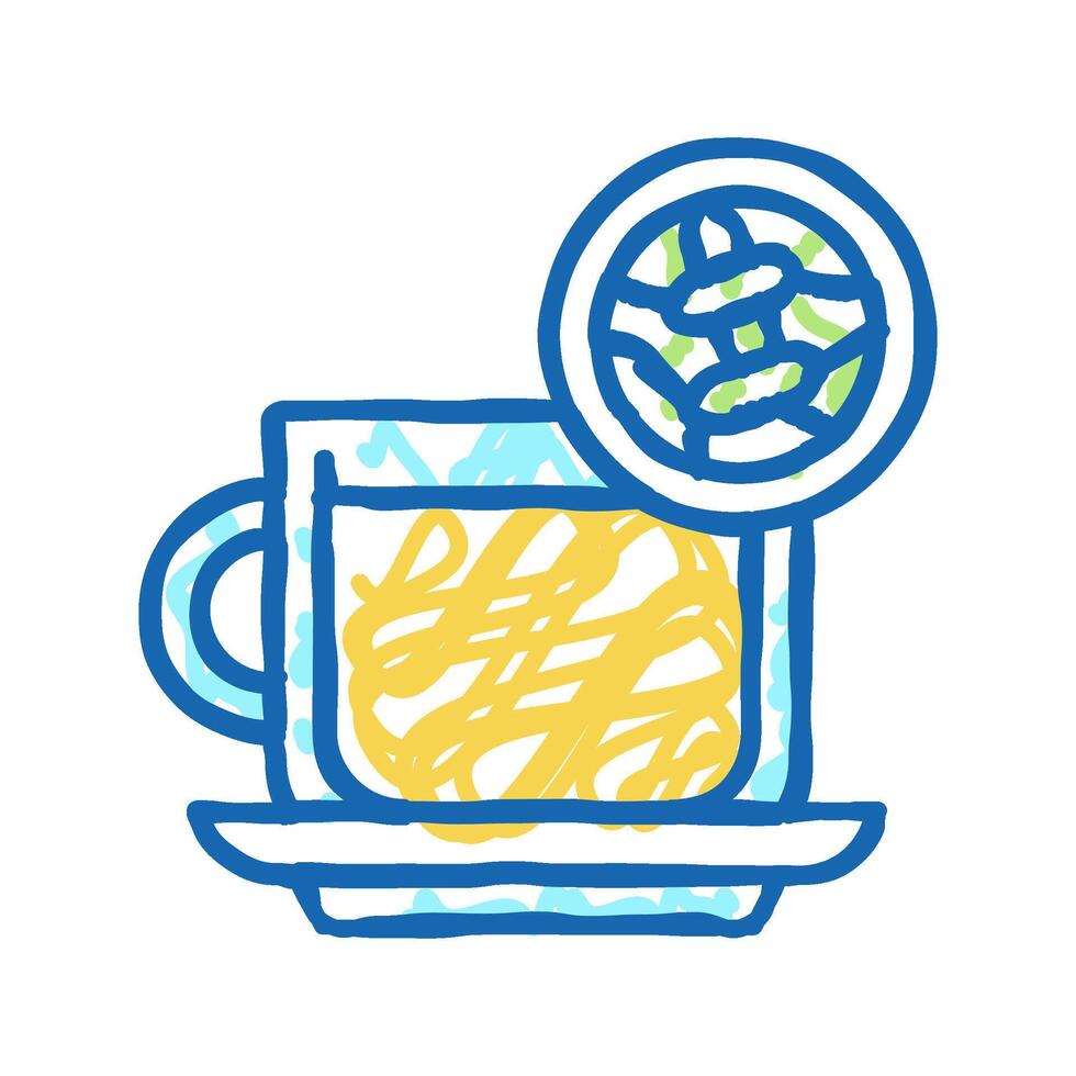 white tea icon doodle illustration vector