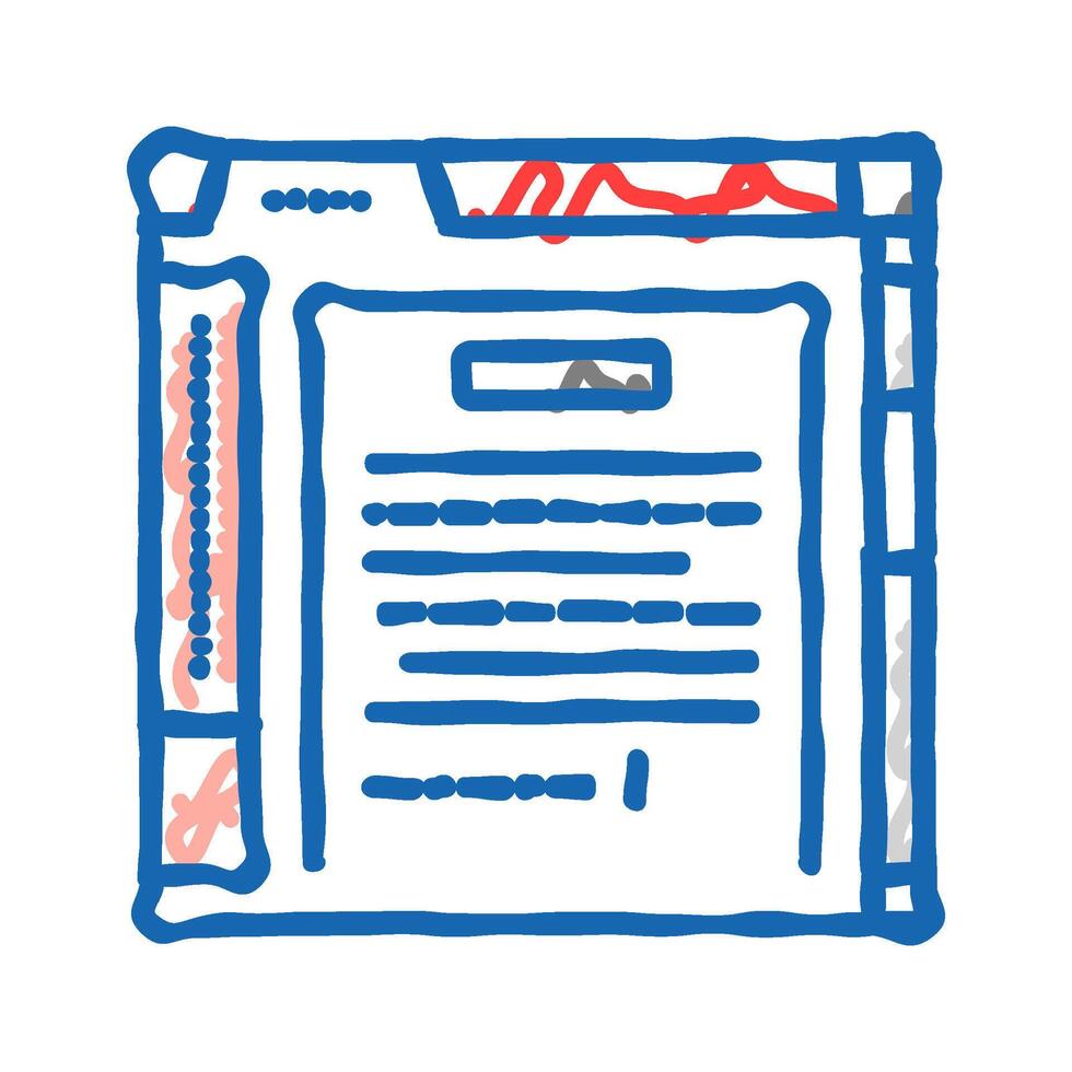 writing manuals technical writer icon doodle illustration vector