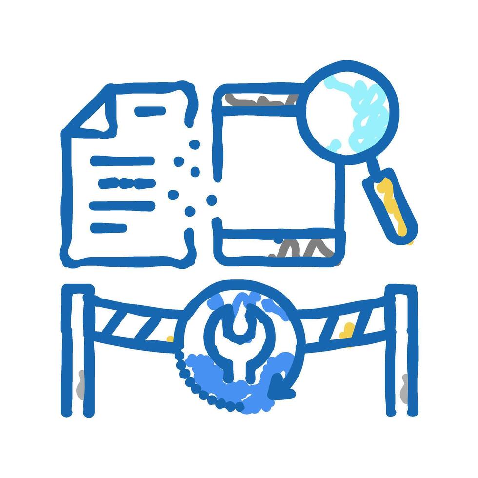 computer forensics services icon doodle illustration vector