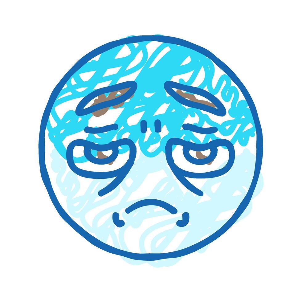 disappointed expression sad mood icon doodle illustration vector