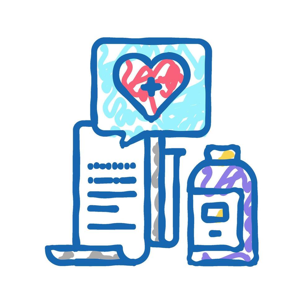 getting medicines icon doodle illustration vector