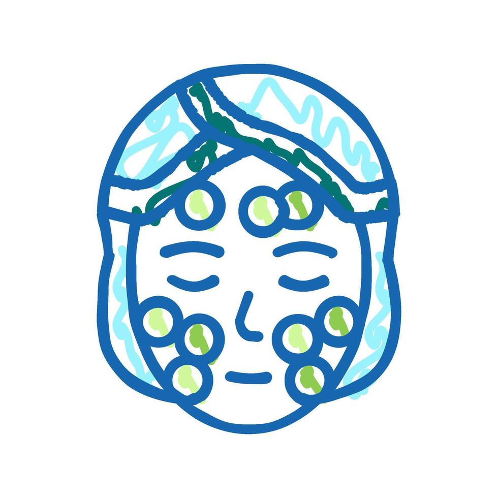 spa procedure cucumber icon doodle illustration vector