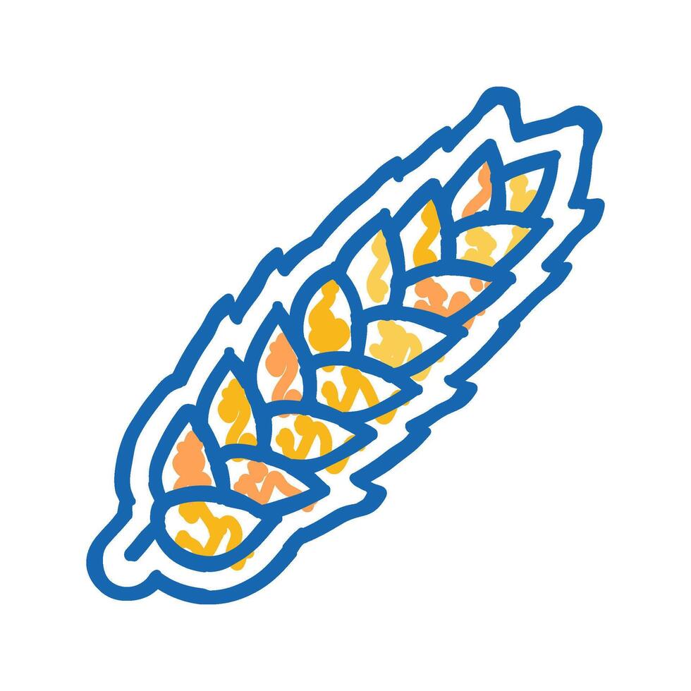 wheat allergen free product food icon doodle illustration vector