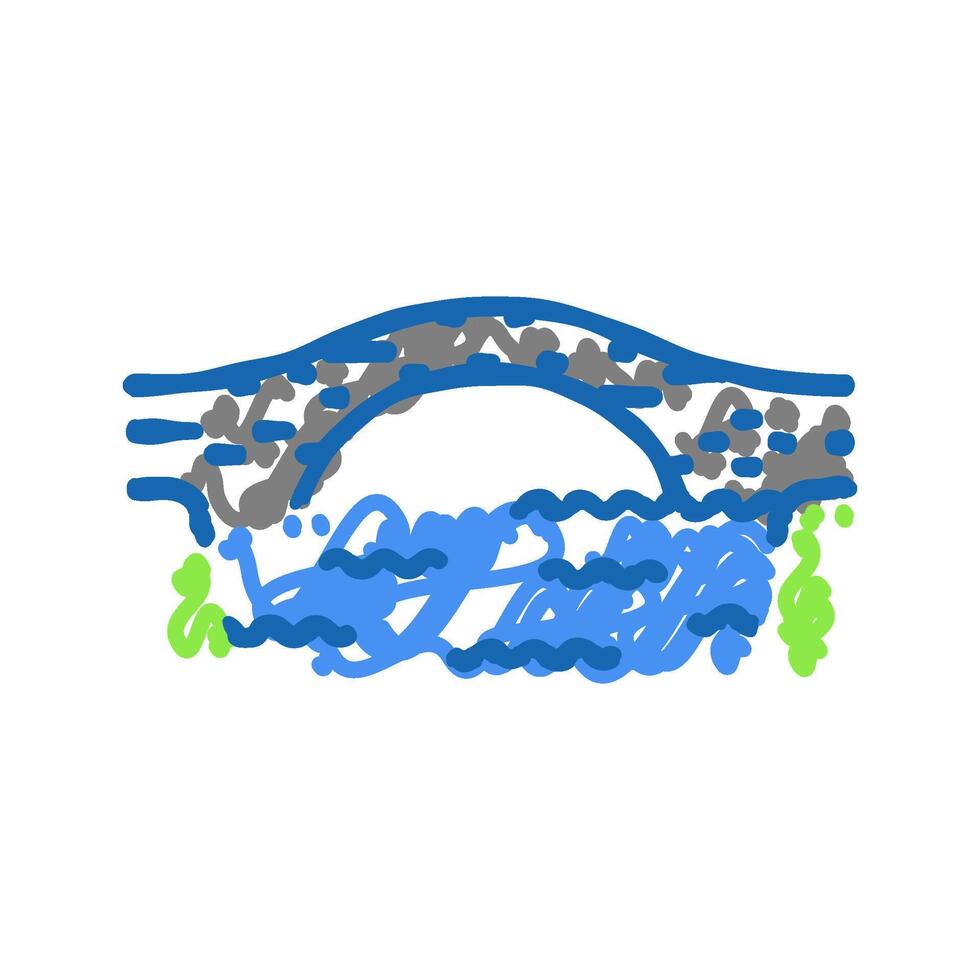 box girder bridge icon doodle illustration vector