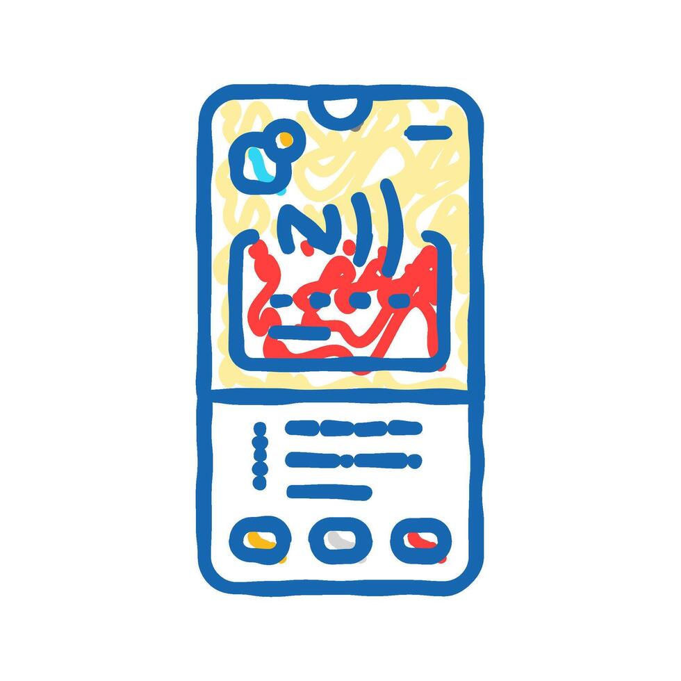 payment app nfc technology icon doodle illustration vector