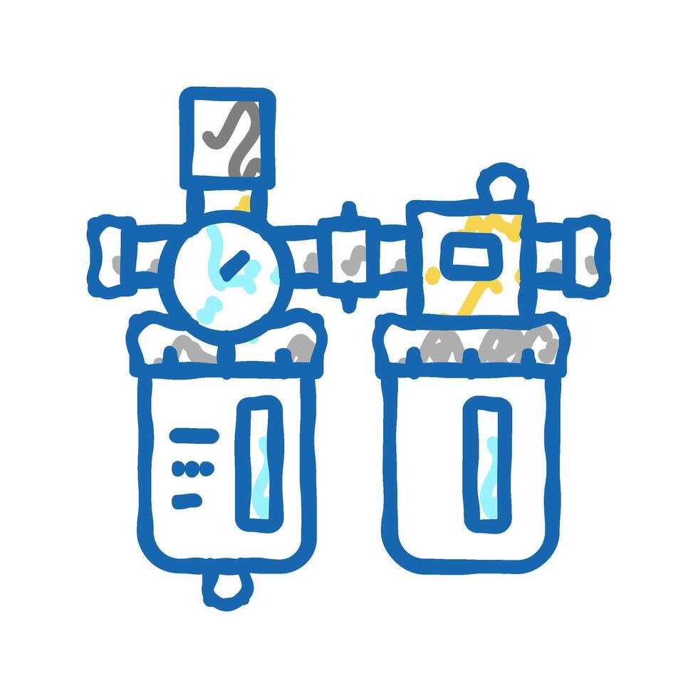 filter of air compressor icon doodle illustration vector