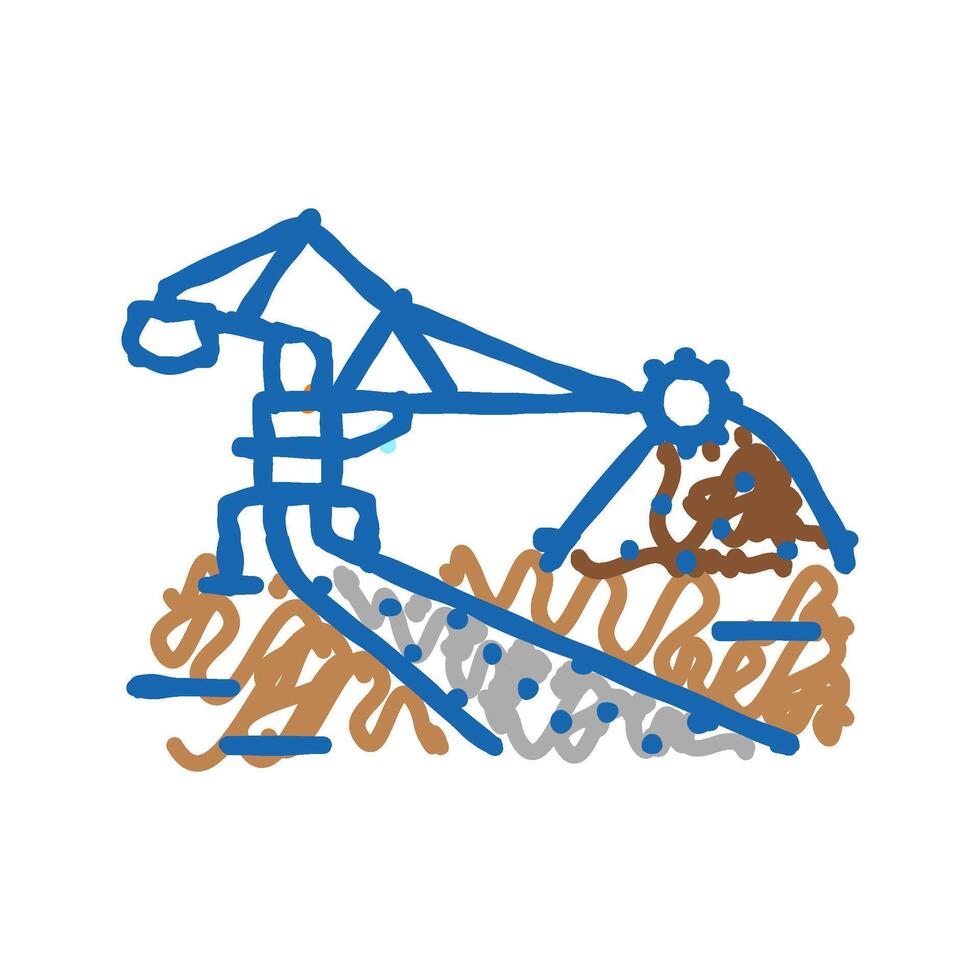 stacker reclaimer steel production icon doodle illustration vector