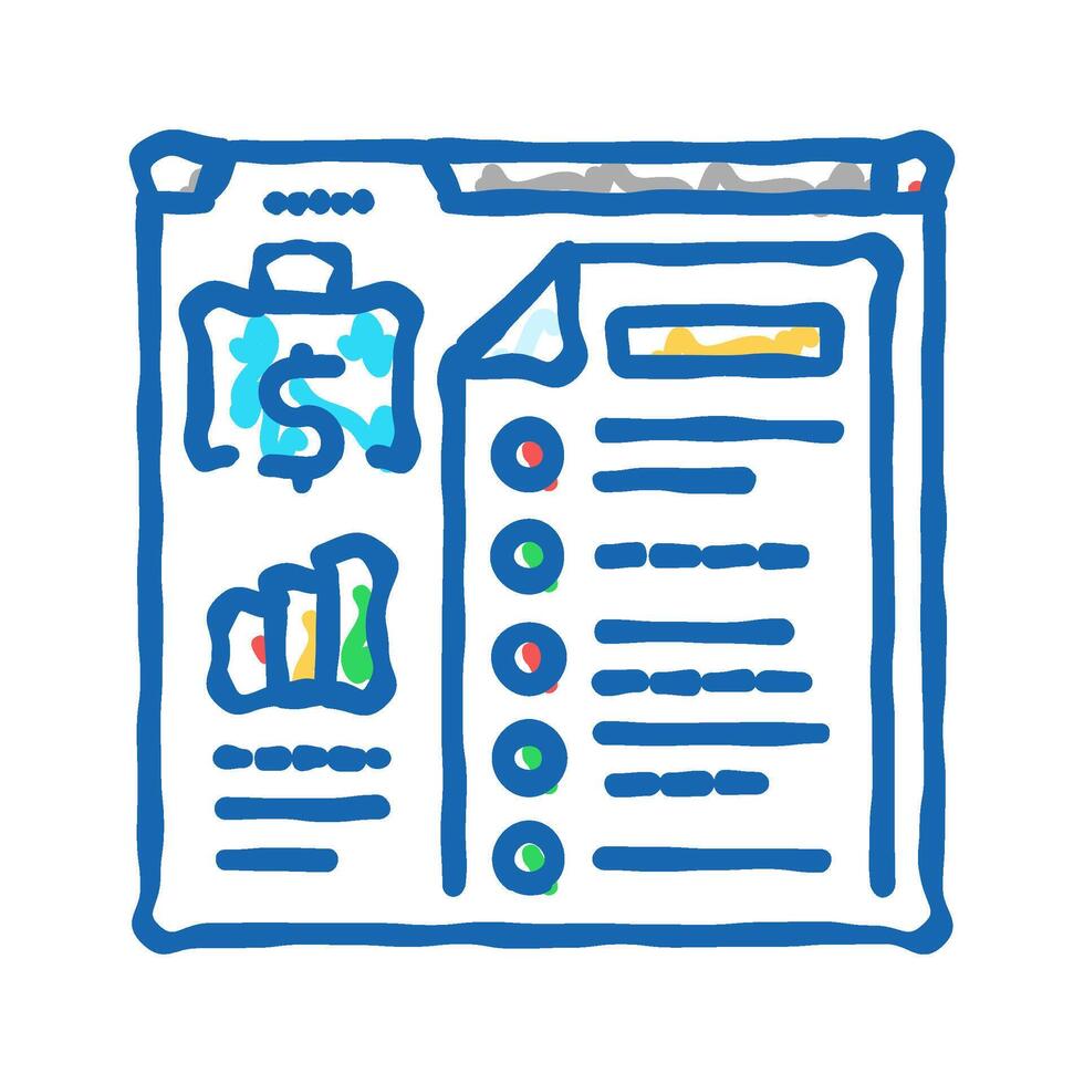 audit checklist icon doodle illustration vector