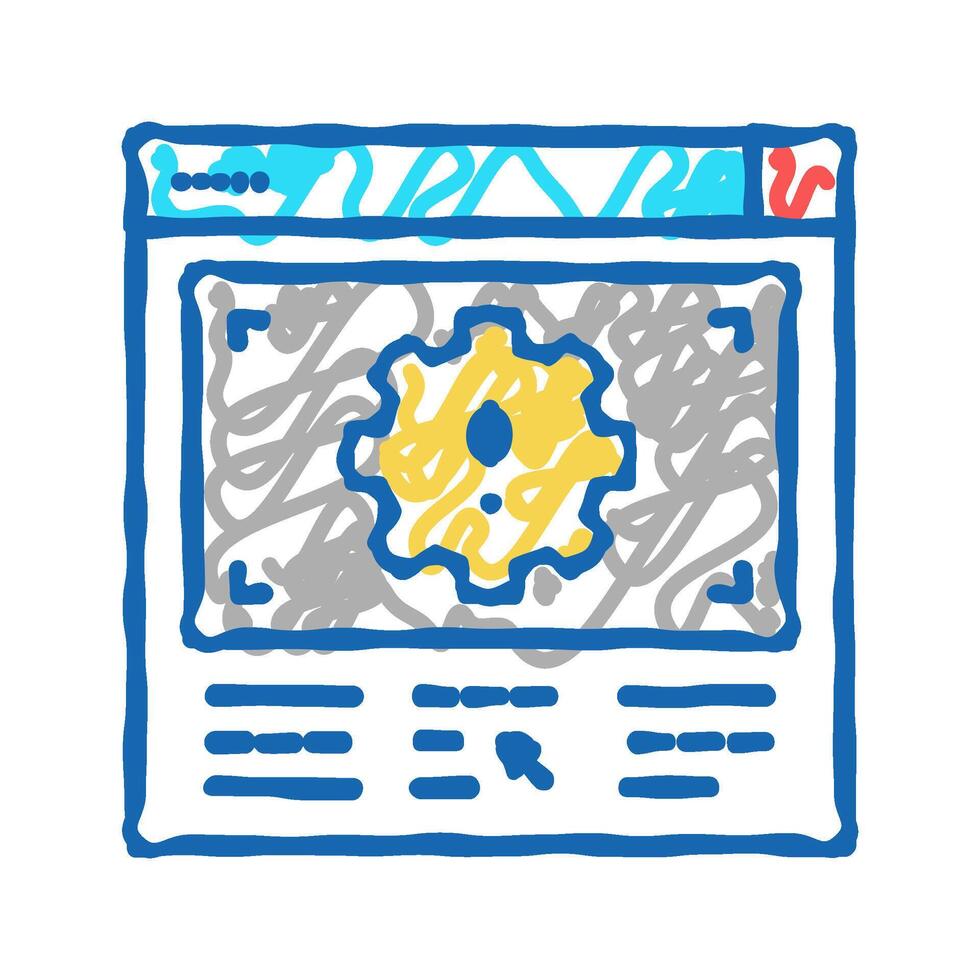 wronge internet settings icon doodle illustration vector