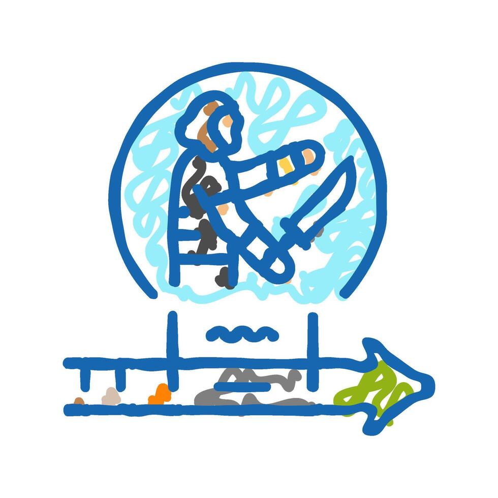 iron age human evolution icon doodle illustration vector