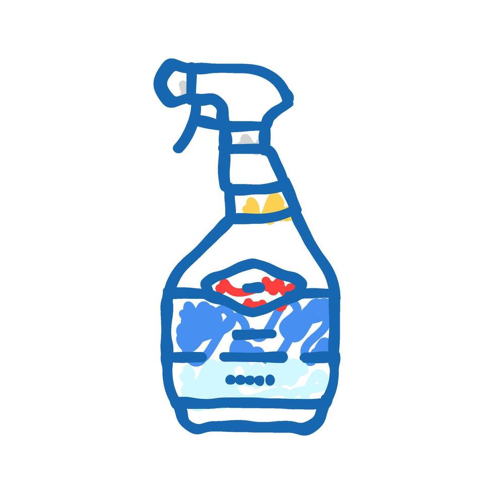 spray bottle bleach icon doodle illustration vector