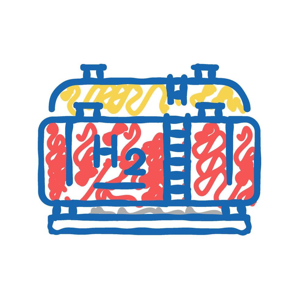 tank storaging hydrogen icon doodle illustration vector