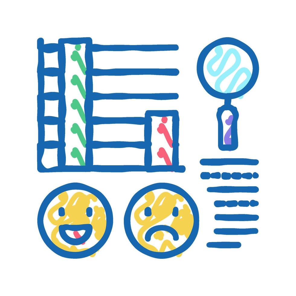researching reviews icon doodle illustration vector