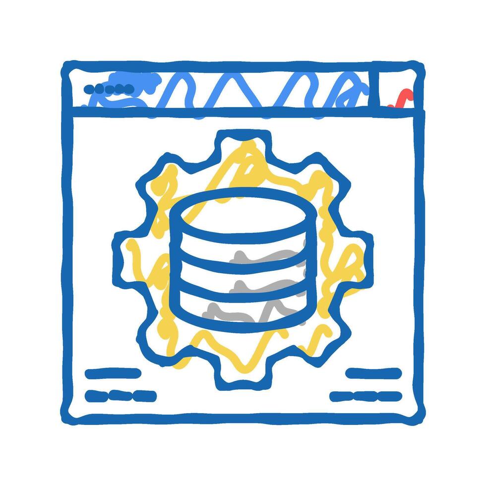 hardware solution digital processing icon doodle illustration vector