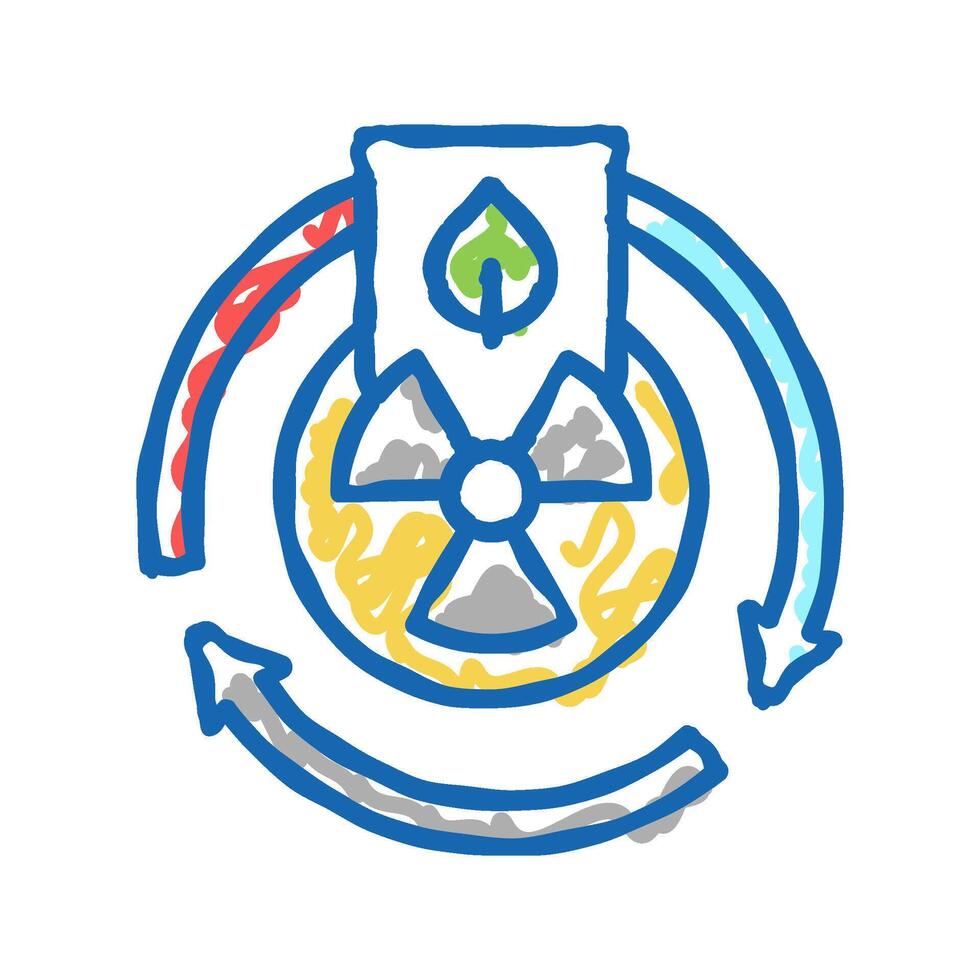 hazardous materials management icon doodle illustration vector